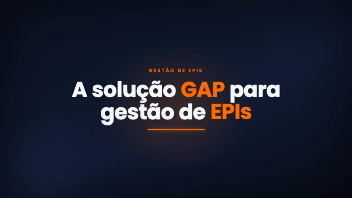 Fotograma inicial del vídeo en portugués "A solução GAP para gestão de EPIs" (la solución GAP para la gestión de EPP).