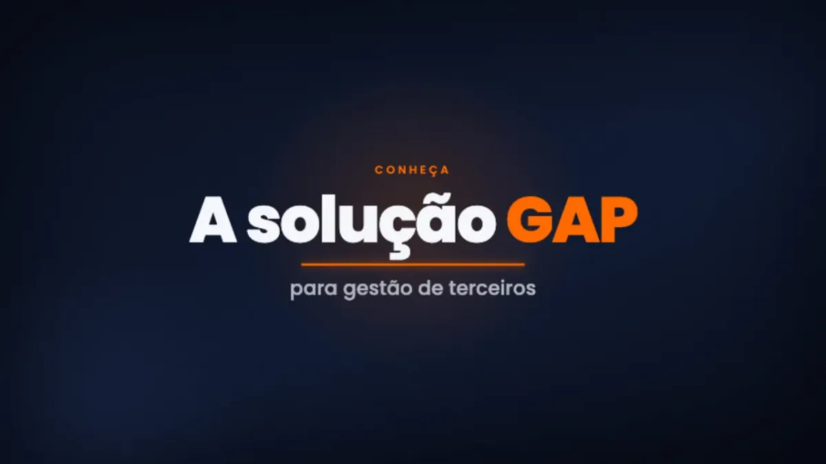 Fotograma inicial del vídeo en portugués "A solução GAP para gestão de terceiros" (la solución GAP para la gestión de terceros).