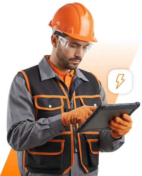Homem de boné utilizando um tablet